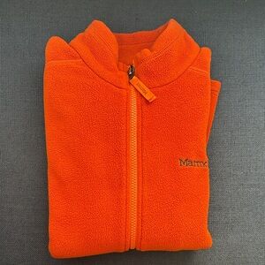 Marmot Full Zip Orange Fleece Jacket XL 14-16